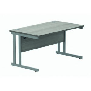DS8619 | Rectangular Double Upright1400X800Grey Oak/Silver