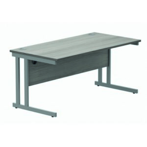 DS8620 | Rectangular Double Upright1600X800Grey Oak/Silver