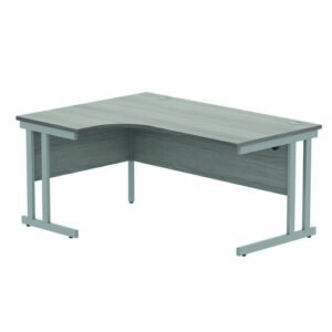 DS8621 | Left Hand Corner Double Upright1600X1200Grey Oak/Silver