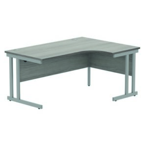 DS8622 | Right Hand Corner Double Upright1600X1200Grey Oak/Silver