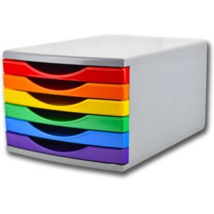 DT1218 | Deflecto Drawer Tower 6x30mm Rainbow