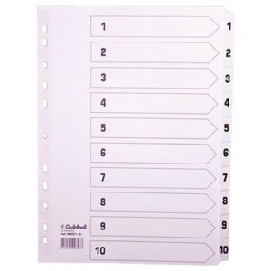DV1241 | Guildhall 1-10 Idx Mylar Wht A4 MWD1-10Z