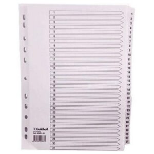 DV1244 | Guildhall 1-31 Idx Mylar Wht A4 MWD1-31Z