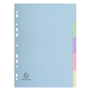 DV1571 | 5 Part A4 170gsm Plain Tabs Pastel Assorted