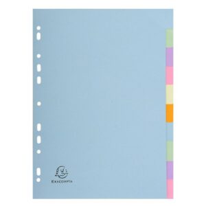 DV1572 | 10 Part A4 170gsm Plain Tabs Pastel Assorted