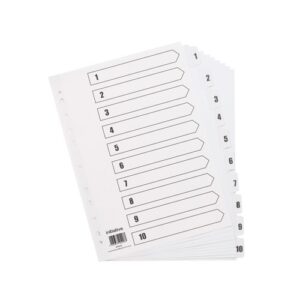 DV9252 | Initiative Index A4 1-10 White Mylar Tab