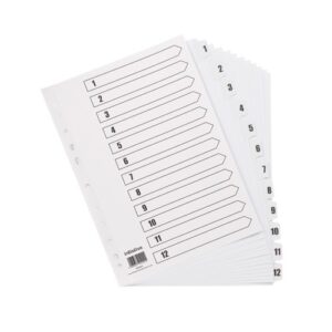DV9253 | Initiative Index A4 1-12 White Mylar Tab