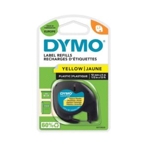 DY2204 | Dymo 91202 LetraTag Plastic Tape 12mm x 4m Yellow