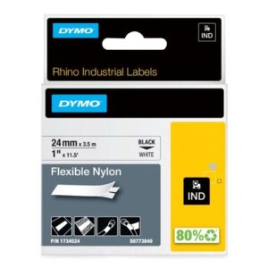 DY2981 | Rhino Tape Original Flexible 24mm Black On White 1734524