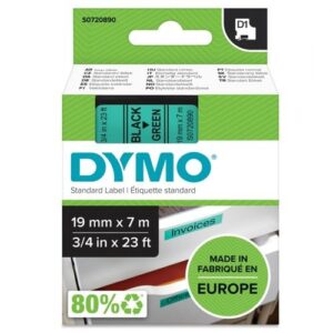 DY9936 | Dymo D1 Labelmaker Tape 19mmx7m Black on Green S0720890