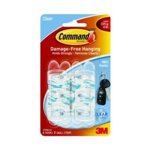 GL1805 | 3M Command Mini Clear Hooks/Clear Strips 17006CLR