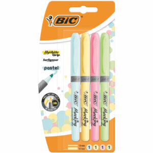 HI1202 | Bic Highlighter Grip Assorted Pastel Bl4