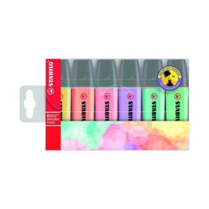 HI3104 | BOSS Pastel Highlighters Wallet of 6 Assorted Colours 70/6-2