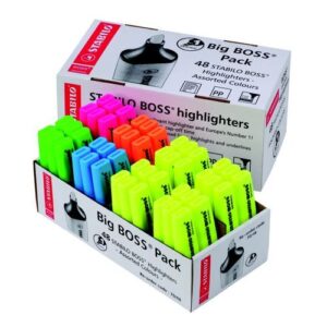 HI3201 | Stabilo Boss Highlighter Pen Pack of 48 Half Ylw Half Ast