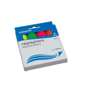 HI8545 | Initiative Water Based Highlighter Wedge Tip Ast Wallet 4