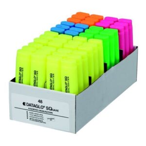 HI9253 | Dataglo Square Highlighters Assorted Pack 48 7910PK48