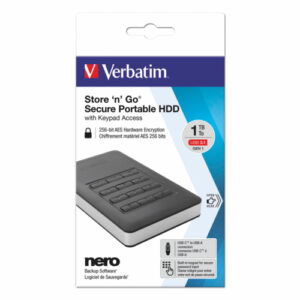 HW1649 | Verbatim Store N Go Secure Portable Hdd Usb 3.1 1Tb 53401