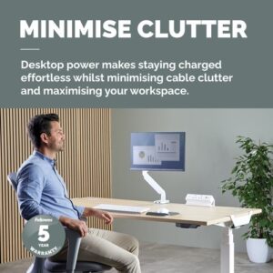 HW1753 | Fellowes Power Desk 2 White