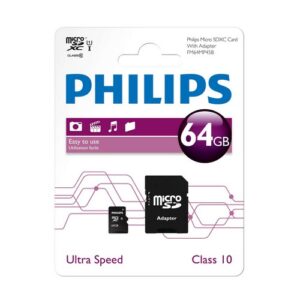 HW3587 | Philips Micro SDXC Card 64GB Class 10 inc Adapter