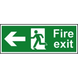 IB1607 | Fire Exit Arrow Left Sign Rigid 1mmPVC Board