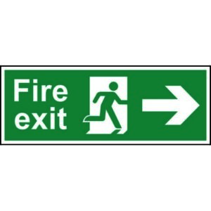 IB1608 | Fire Exit Arrow Right Sign Rigid 1mm PVC Board