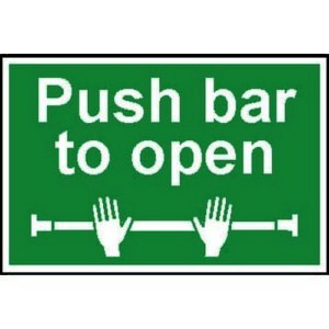 IB1612 | Push Bar To Open Sign S/A S Rigid PVC