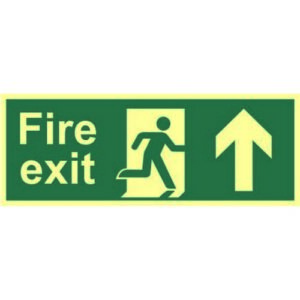IB1618 | Fire Exit Arrow Up Sign Rigid S/A Lum Board