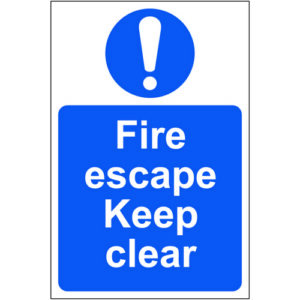 IB1649 | Fire Escape Keep Clear Sign S/AS Rigid PVC