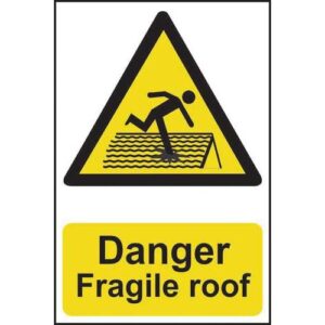 IB1654 | Danger Fragile Roof Sign Rigid 1mm PVC Board