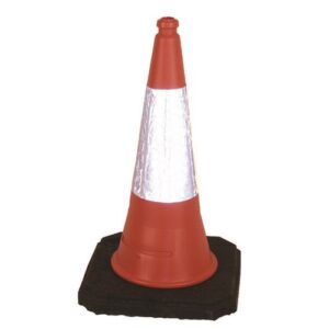 JA1026 | Red Weighted Traffic Cone With Reflective Sleeve 1000mm