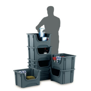 JA3513 | 50 Ltr Euro Stack Bin Grey Pack of 5