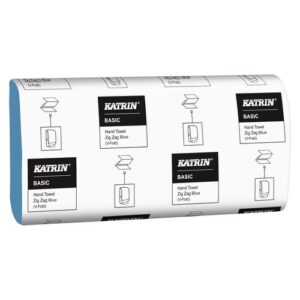 JA3617 | Katrin Zig Zag Blue 1Ply Hand Towels Pack of 5000 362200