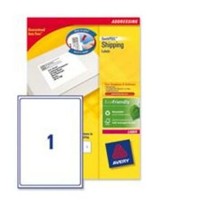 LA1004 | Avery Laser Labels 1tv White Pack 500 L7167-500