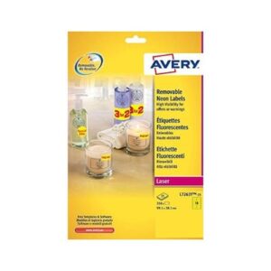 LA1049 | Avery Laser Labels Fluorescent Yellow Pack 25 L7263R-25