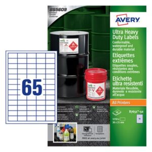 LA1096 | Avery Resistant Labels 38 x 21mm Pack 3250