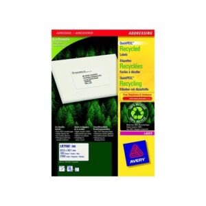 LA1107 | Avery Recyc Lsr Lab 21 Per Sheet White Pack 100 LR7160-100