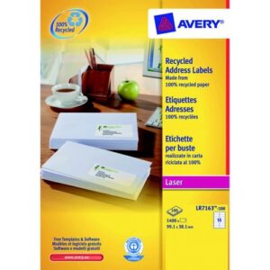LA1109 | Avery Recyc Lsr Lab 14 Per Sheet White Pack 100 LR7163-100