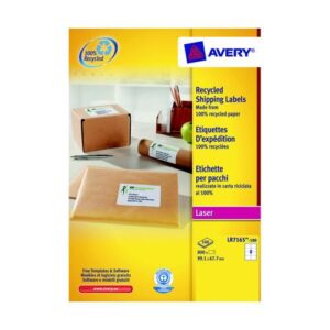 LA1110 | Avery Recycled Laser Labels 8 Per Sheet Wht Pk100 LR7165-100