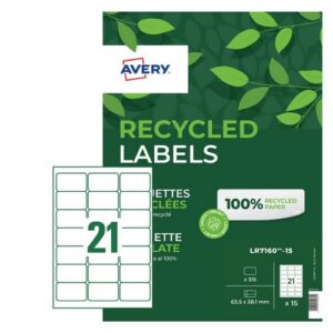 LA1113 | Avery Recycled Labels 21 P/Sht Wht Pk315