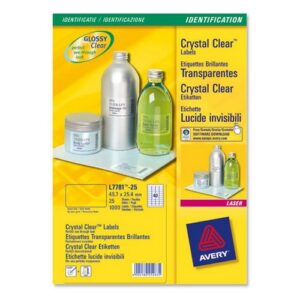 LA1260 | Avery Crystal Clear Labels L7784-25 Pack 25 L7784