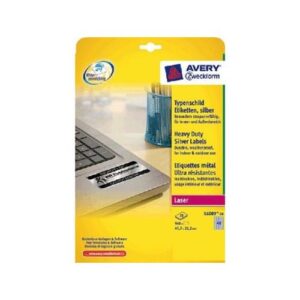 LA1339 | Avery Heavy Duty Labels Laser 48 per Sheet 45.7x21.2mm Slv