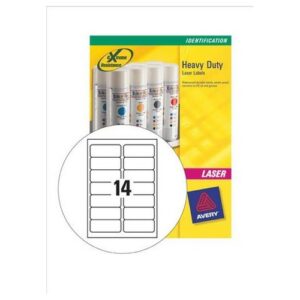 LA1341 | Avery Heavy Duty Labels Laser 14 per Sheet 99.1x38.1mm White