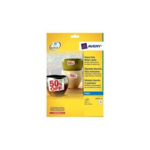 LA1342 | Avery Heavy Duty Labels Laser 24 per Sheet 63.5x33.9mm White