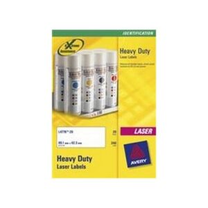 LA1345 | Avery Heavy Duty Labels Laser 1 per Sheet 210x297mm White
