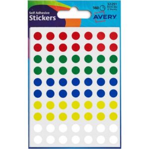 LA1444 | Avery Colour Coding Dot 8mm Asst 70s