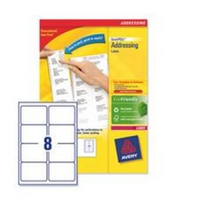 LA2081 | Avery Laser Labels 8 Per Sheet White Pack 100 L7165-100