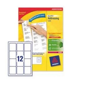LA2082 | Avery Laser Labels 63.5x72mm 12 labels Per Sheet L7164-100