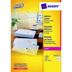 LA2083 | Avery Laser Labels 14Sh 99.1x38.1mm White Pack 100 L7163-100