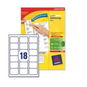 LA2085 | Avery Laser Labels 18 Per Sheet White Pack 100 L7161-100