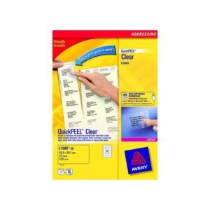 LA2092 | Avery Clear Laser Labels 16 Per Sheet Pack 25 L7562-25